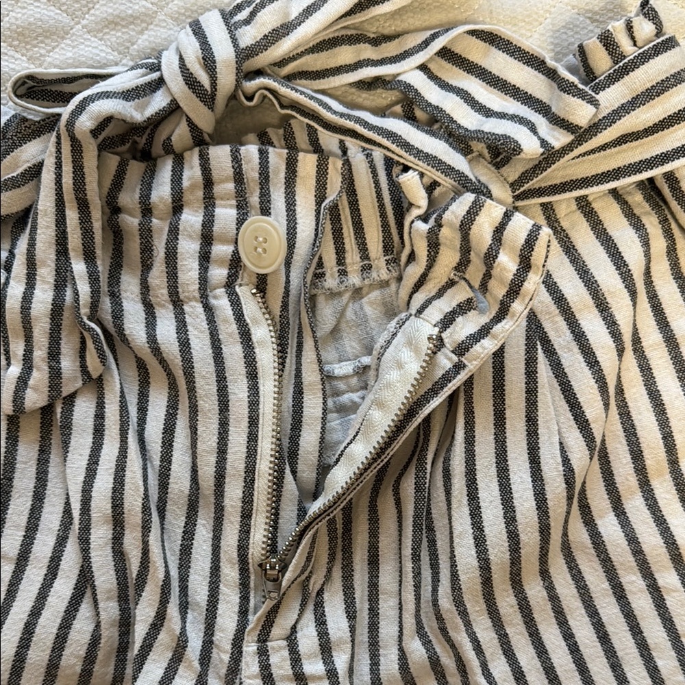 BeBop High Waist Black and White Striped Shorts - Picture 3 of 6